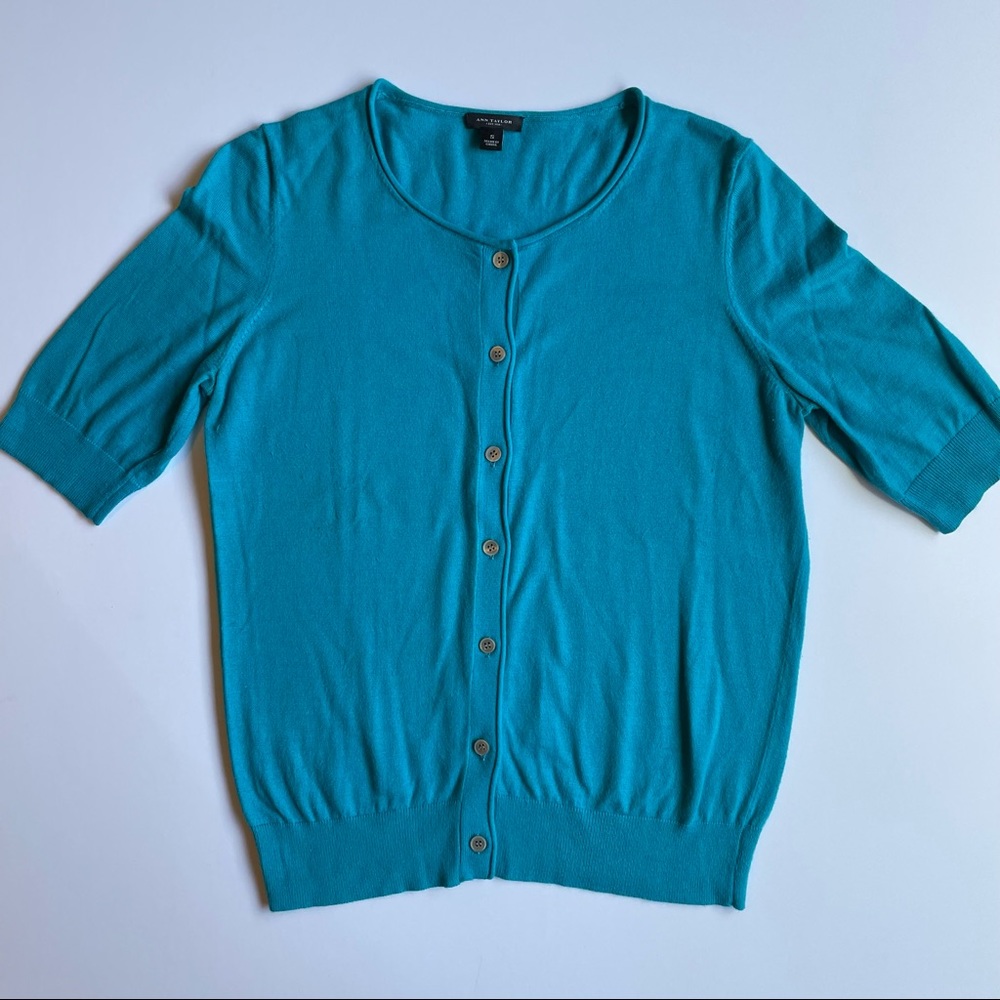 Vintage Short Sleeve Cashmere* Button Sweater